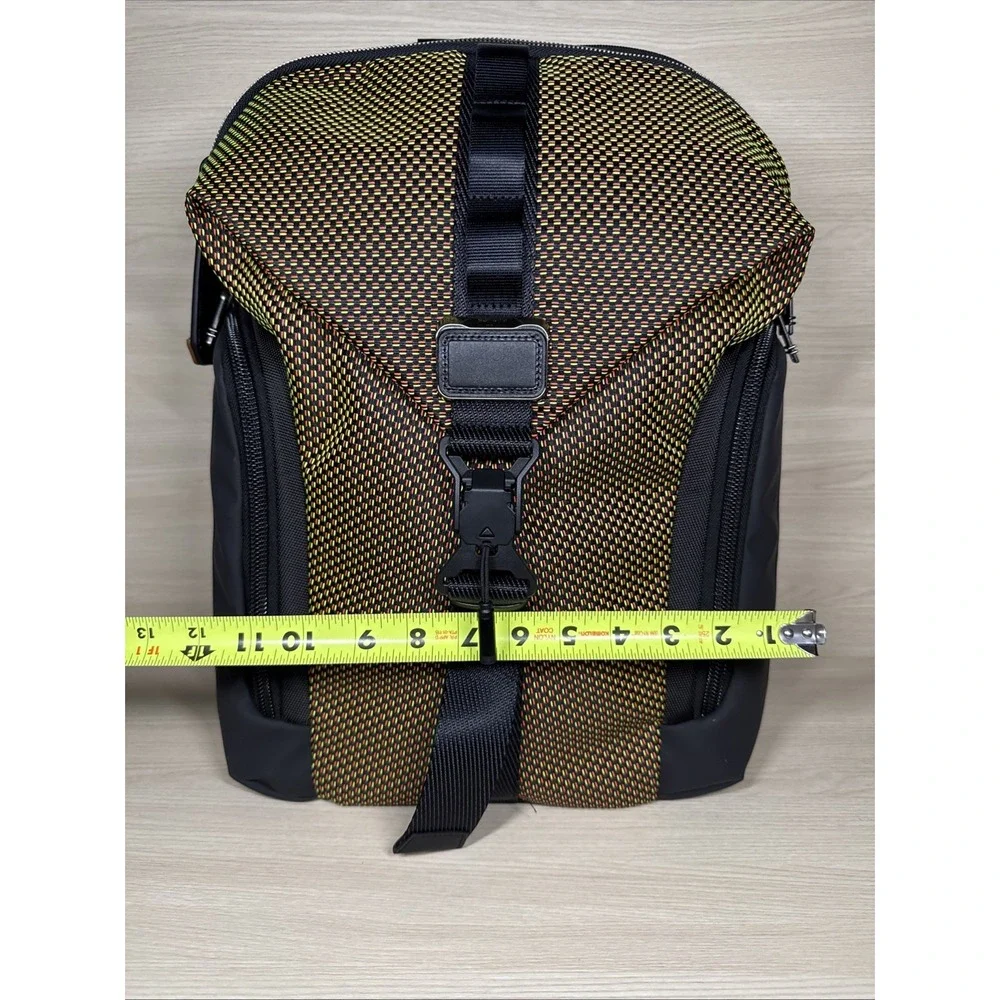 Tumi‎ Barksdale Backpack Orange Green Geometric Laptop Bag Large Carryon Snap